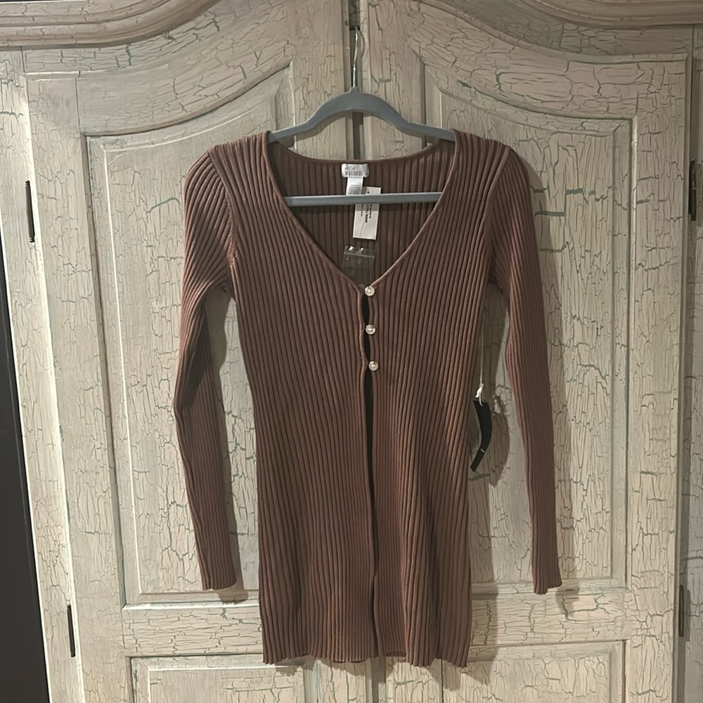NWT Brown Tilly's Cardigan Fly Away Sweater